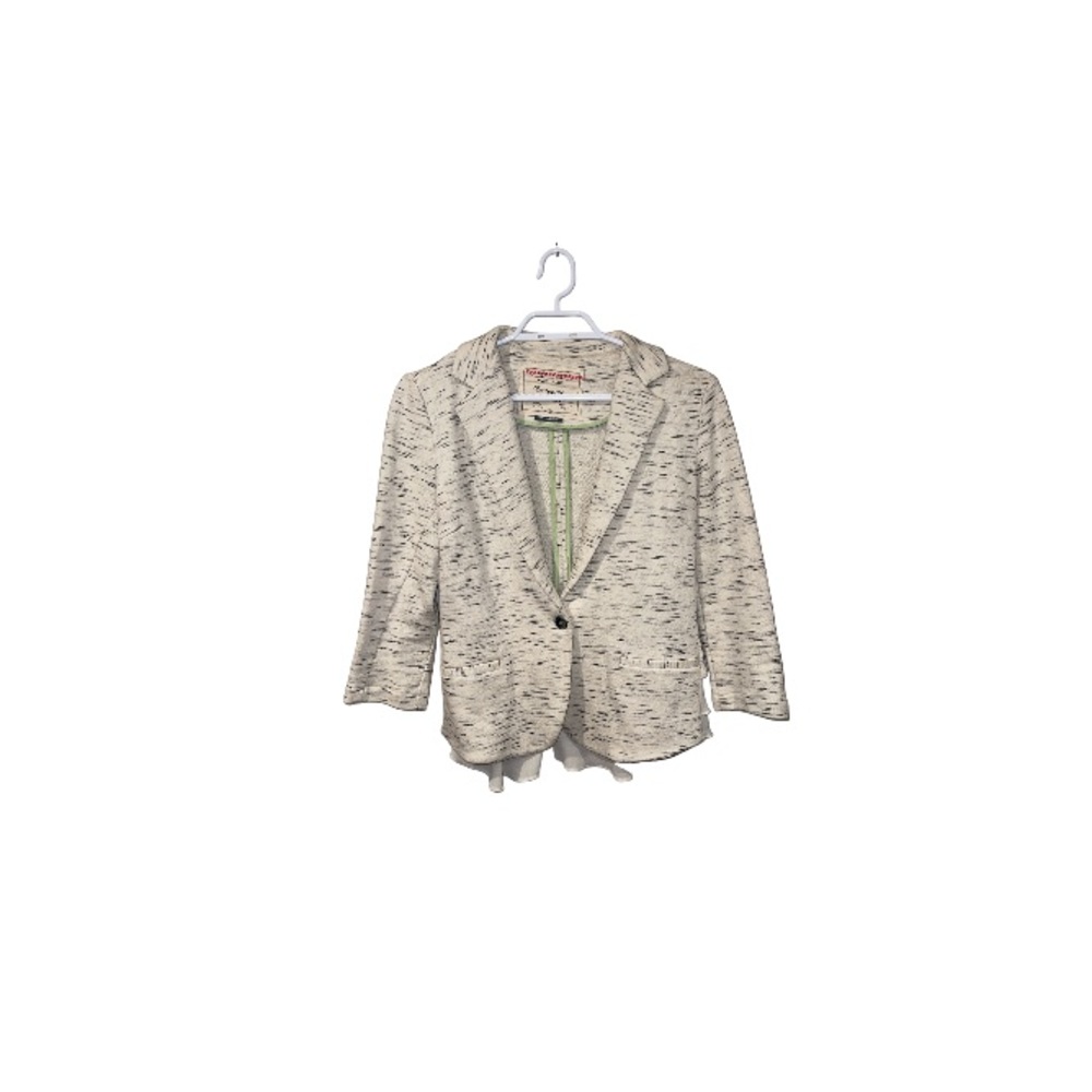Anthropologie Cartonnier Cream and Black Cotton Blazer - Women’s Size XS